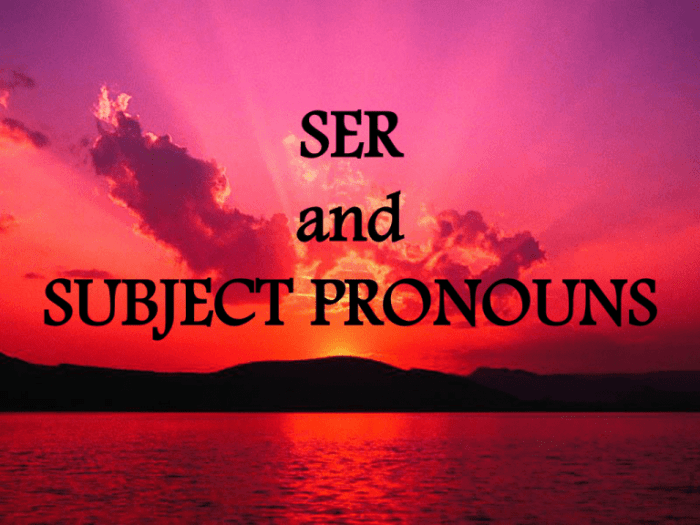 Gramatica c subject pronouns and ser