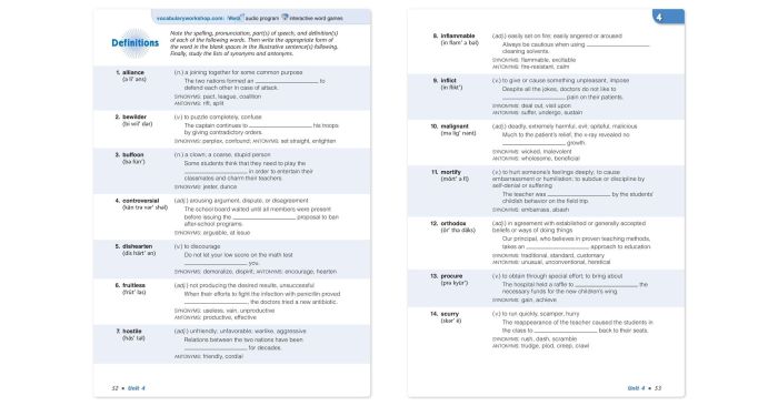 Vocabulary workshop level c unit 4 answers