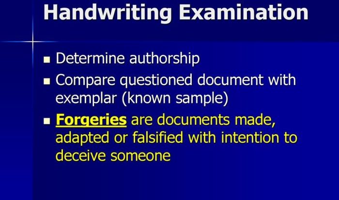 What is an exemplar in forensics