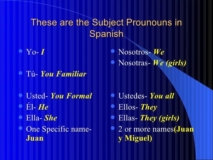 Gramatica c subject pronouns and ser