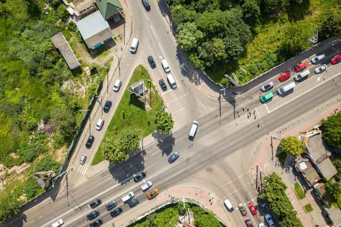 Collisions with pedestrians occur most often at intersections