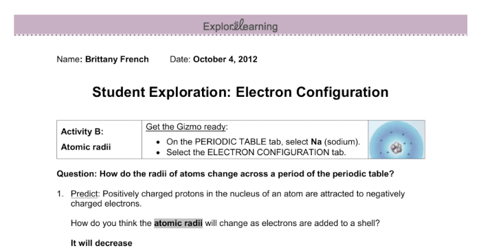 Student exploration electron configuration gizmo answer key